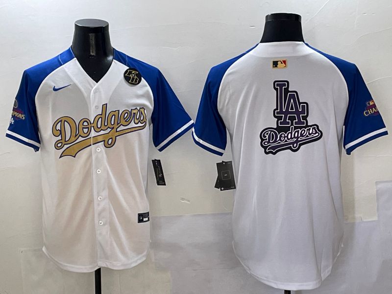 Men Los Angeles Dodgers Blank White Blue Gold Game Nike 2025 MLB Jersey style 42929